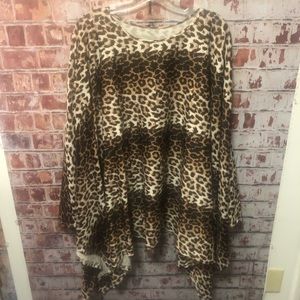 Asymmetrical Leopard poncho
